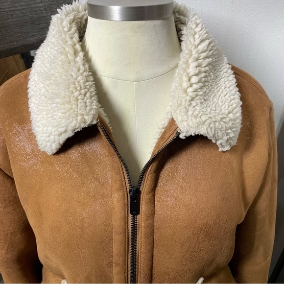 Zara thick faux sherpa lined coat size xl - Picture 5 of 10